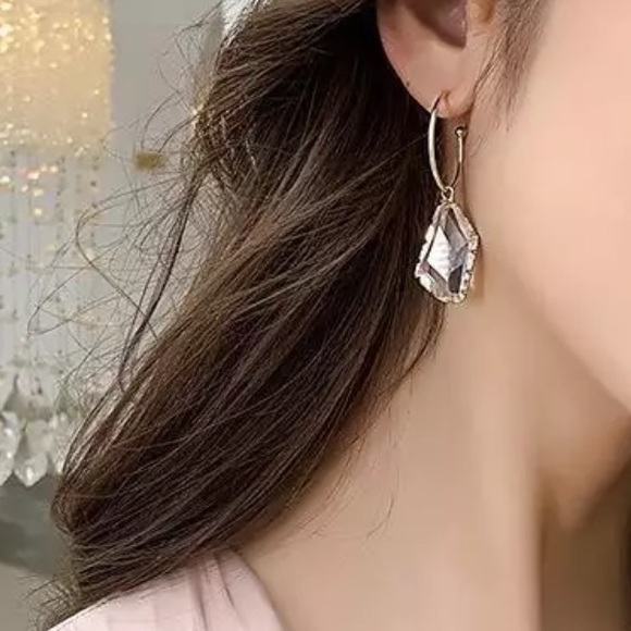Trendy Transparent Drop Earrings - Picture 4 of 6